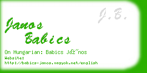 janos babics business card